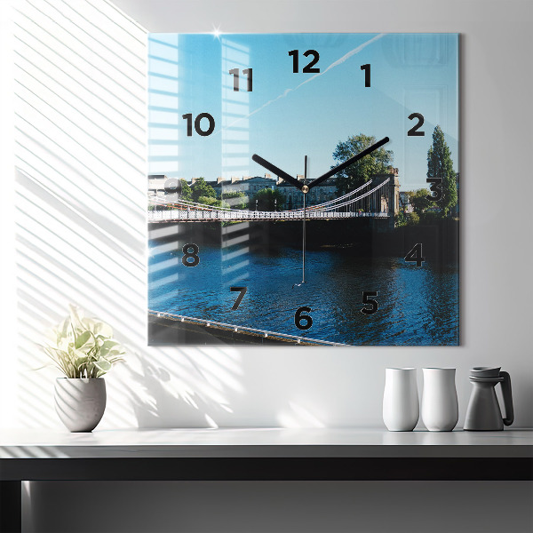 Square glass wall clock Southportland Scotland