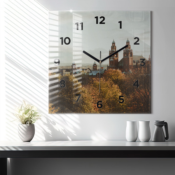 Square glass wall clock Glasgow Art Gallery