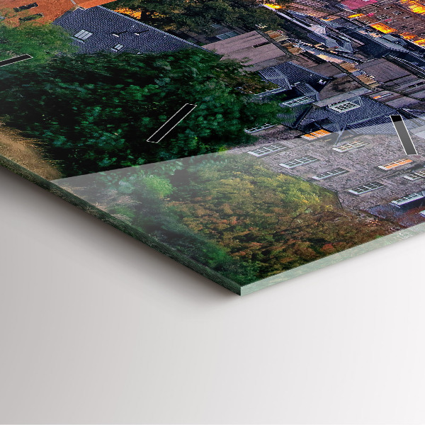 Square glass wall clock Edinburgh from Calton Hill