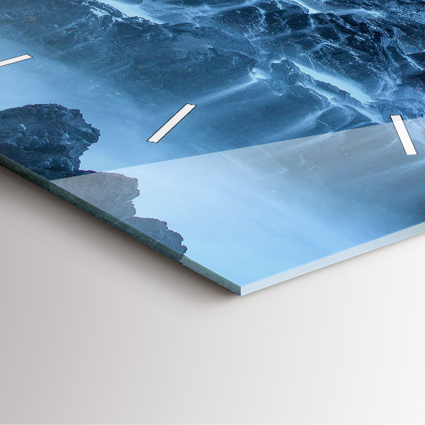 Square glass wall clock Lighthouse