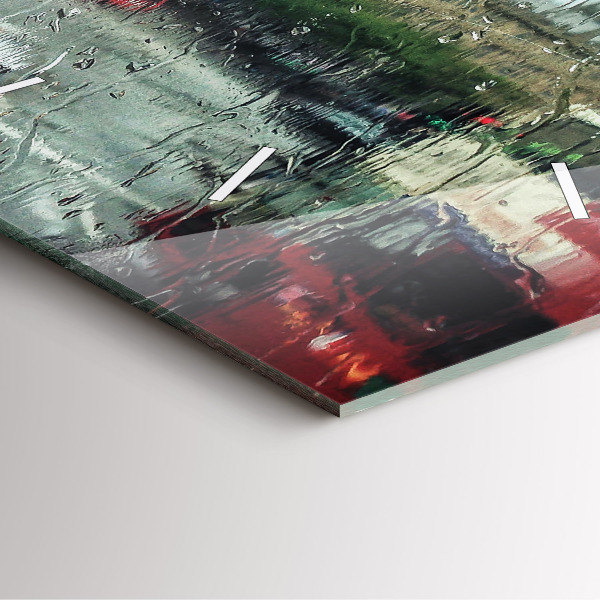 Square glass wall clock Rainy London