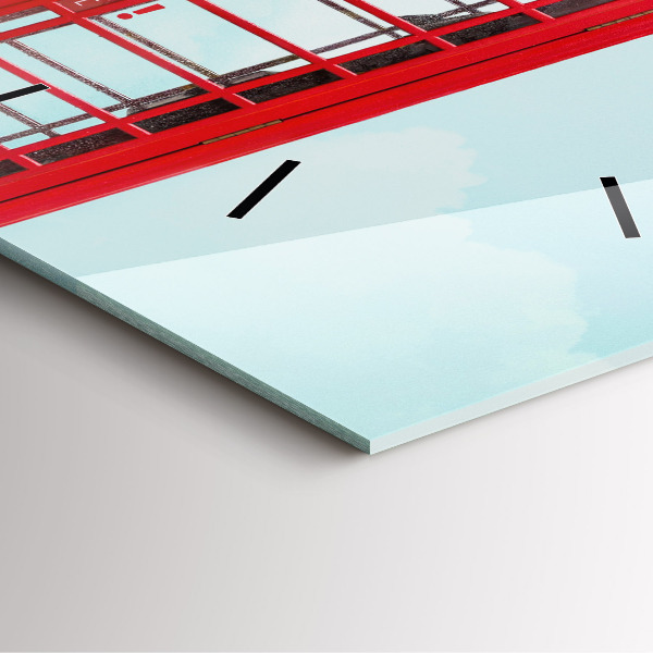 Square glass wall clock Public phone