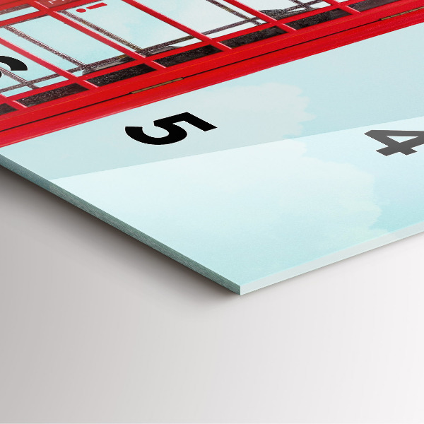 Square glass wall clock Public phone