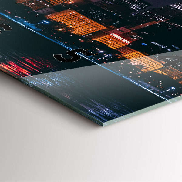 Square glass wall clock Chicago Cityscape