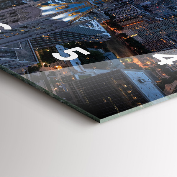 Square glass wall clock Photo of Chicago