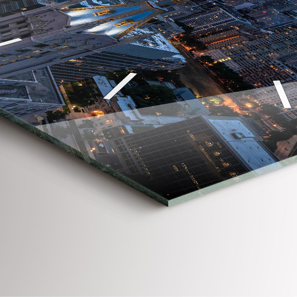 Square glass wall clock Photo of Chicago