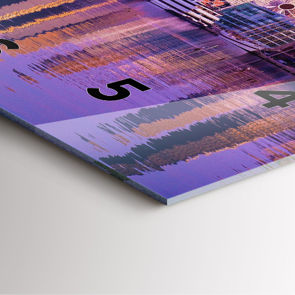 Square glass wall clock View of the skyscrapers of the USA