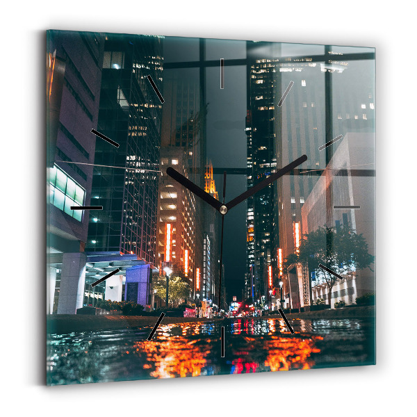 Square glass wall clock Hilton Houston