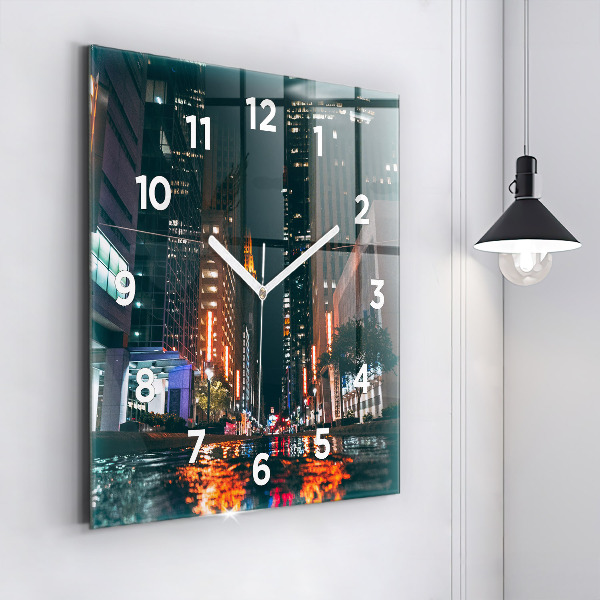 Square glass wall clock Hilton Houston