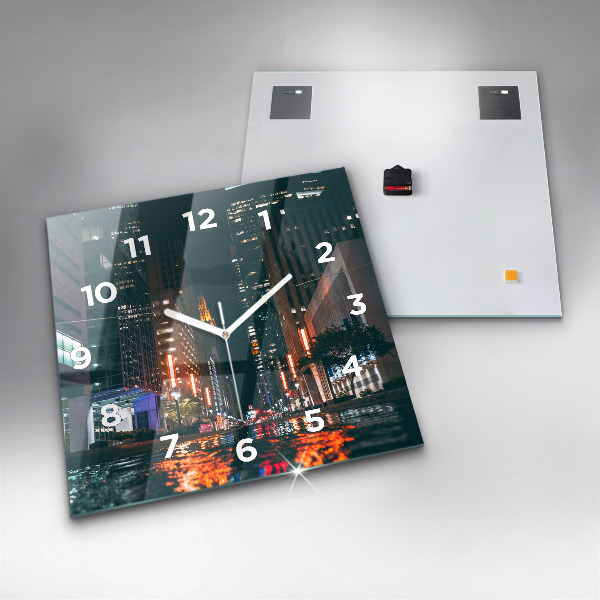 Square glass wall clock Hilton Houston