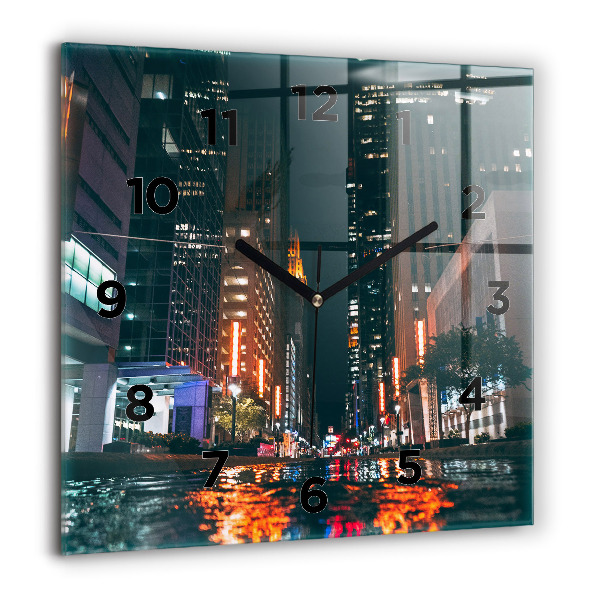 Square glass wall clock Hilton Houston