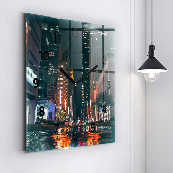 Square glass wall clock Hilton Houston