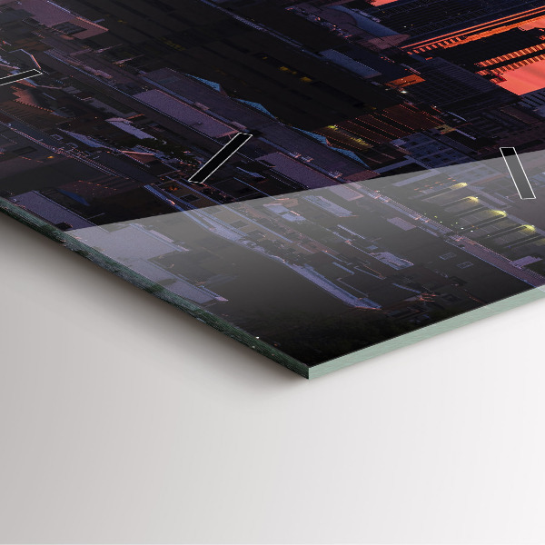 Square glass wall clock Philadelphia City Skyline