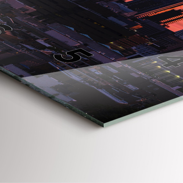 Square glass wall clock Philadelphia City Skyline