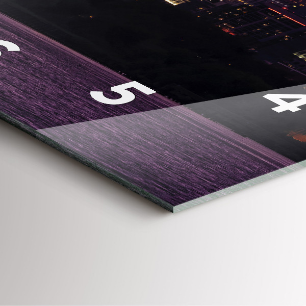 Square glass wall clock Philadelphia City Skyline