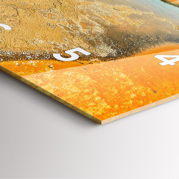 Square glass wall clock Lake with Mountains