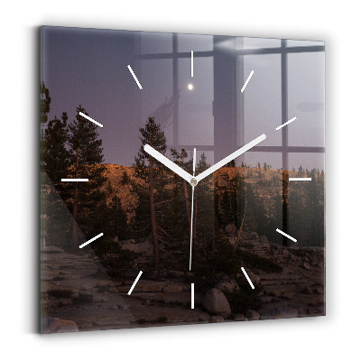 Square glass wall clock Rocky Yosemite Road