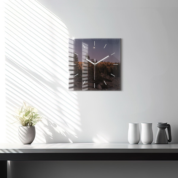 Square glass wall clock Rocky Yosemite Road