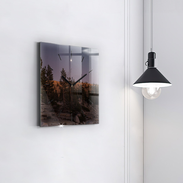 Square glass wall clock Rocky Yosemite Road