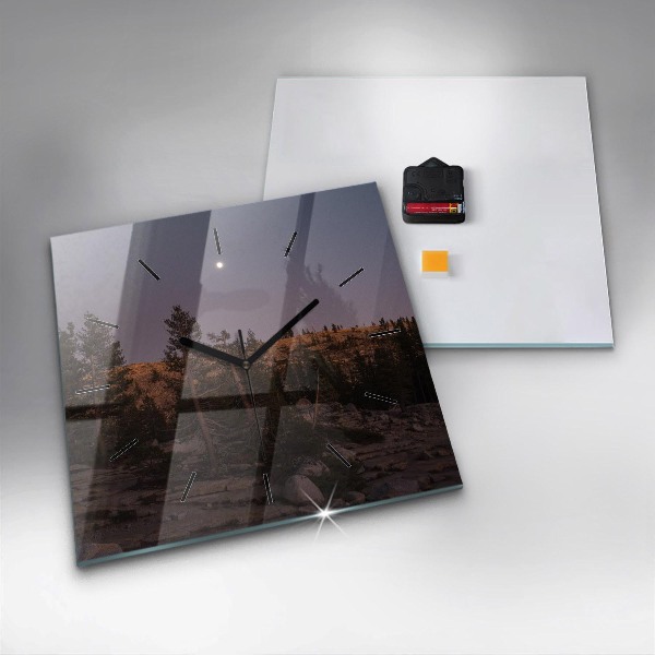 Square glass wall clock Rocky Yosemite Road