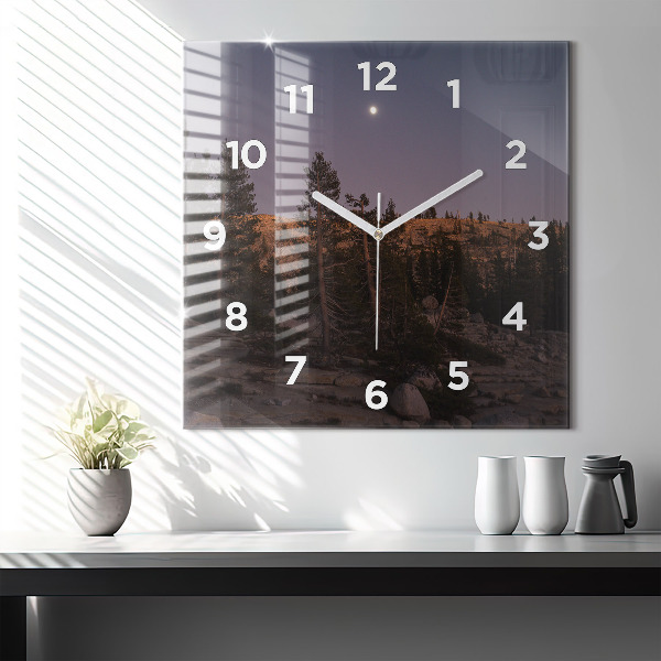 Square glass wall clock Rocky Yosemite Road