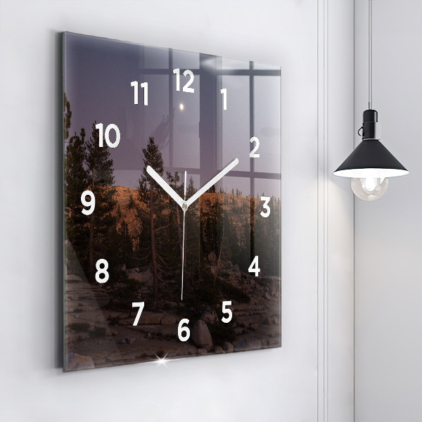Square glass wall clock Rocky Yosemite Road