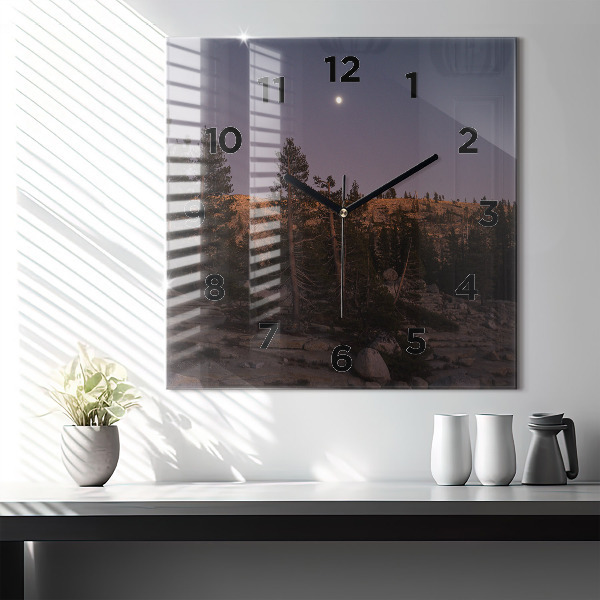 Square glass wall clock Rocky Yosemite Road