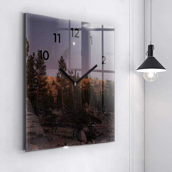 Square glass wall clock Rocky Yosemite Road