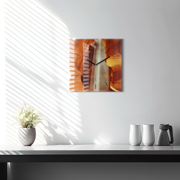 Square glass wall clock Desert Canyon