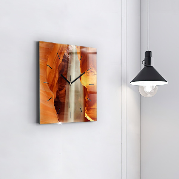 Square glass wall clock Desert Canyon