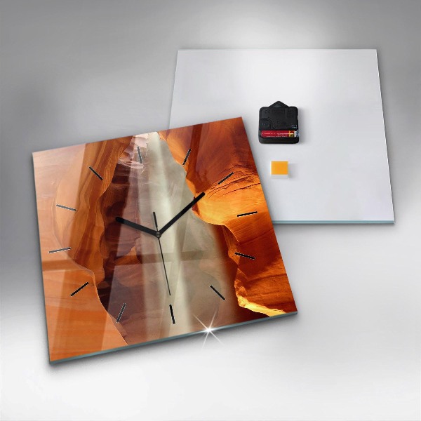 Square glass wall clock Desert Canyon