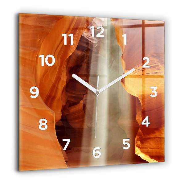 Square glass wall clock Desert Canyon
