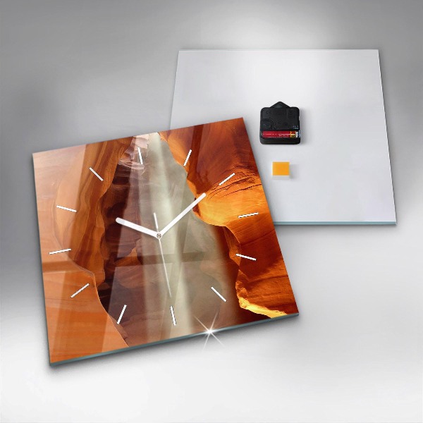 Square glass wall clock Desert Canyon