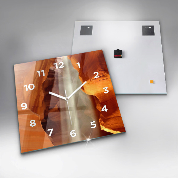 Square glass wall clock Desert Canyon