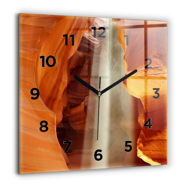 Square glass wall clock Desert Canyon