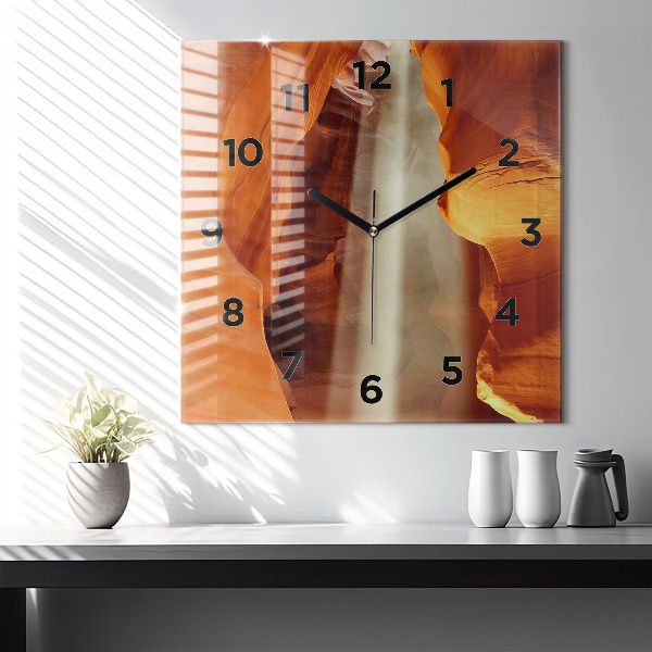 Square glass wall clock Desert Canyon