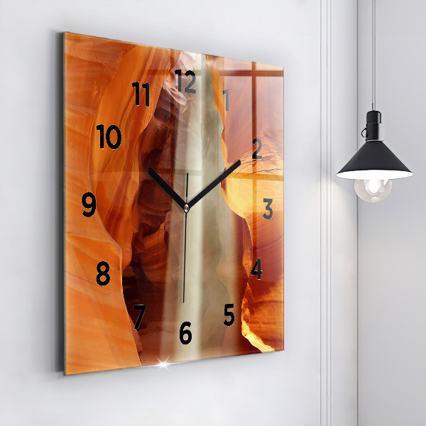 Square glass wall clock Desert Canyon