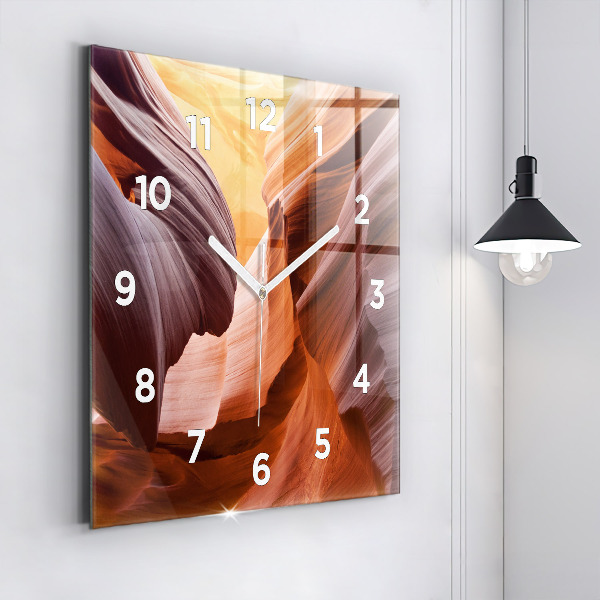 Square glass wall clock Antelope Canyon