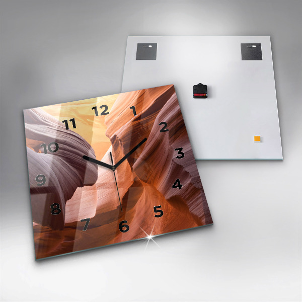 Square glass wall clock Antelope Canyon