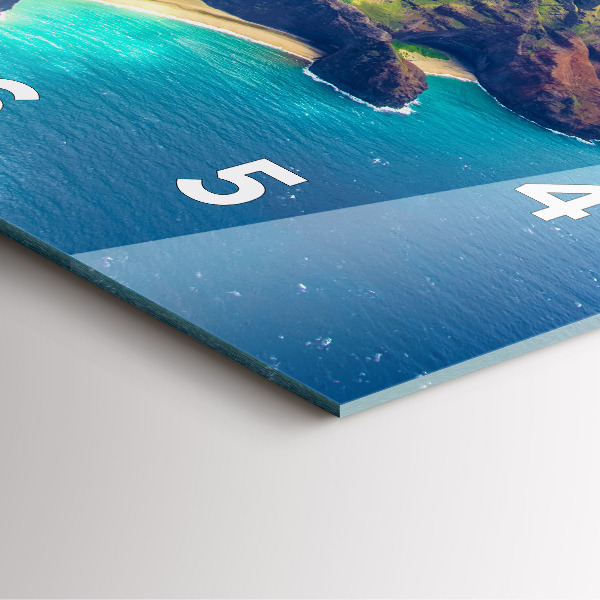 Square glass wall clock The Sea in Hawaii