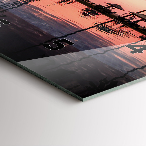 Square glass wall clock Palm trees in Hawaii