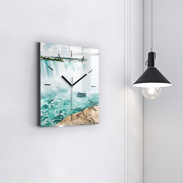 Square glass wall clock The Boat and Niagara