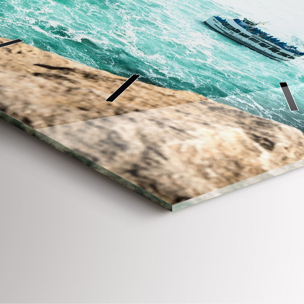 Square glass wall clock The Boat and Niagara