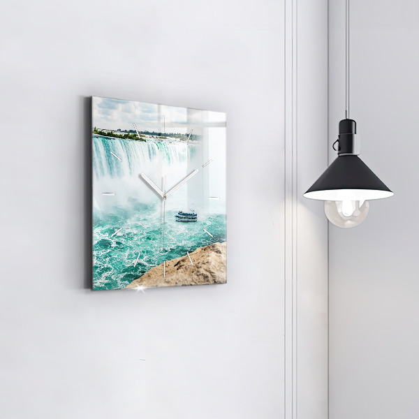 Square glass wall clock The Boat and Niagara