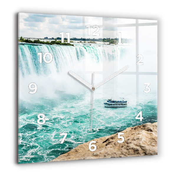 Square glass wall clock The Boat and Niagara