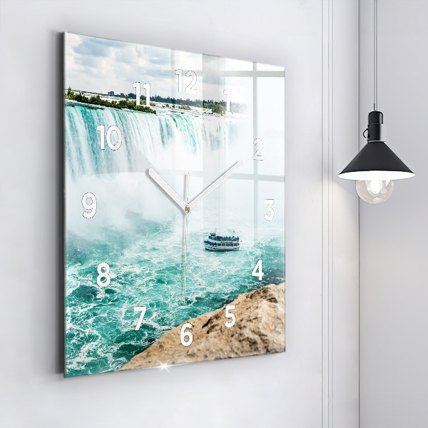 Square glass wall clock The Boat and Niagara