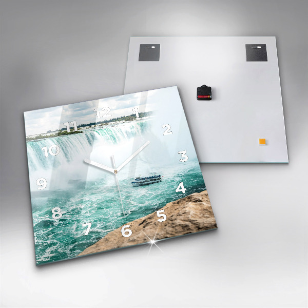 Square glass wall clock The Boat and Niagara