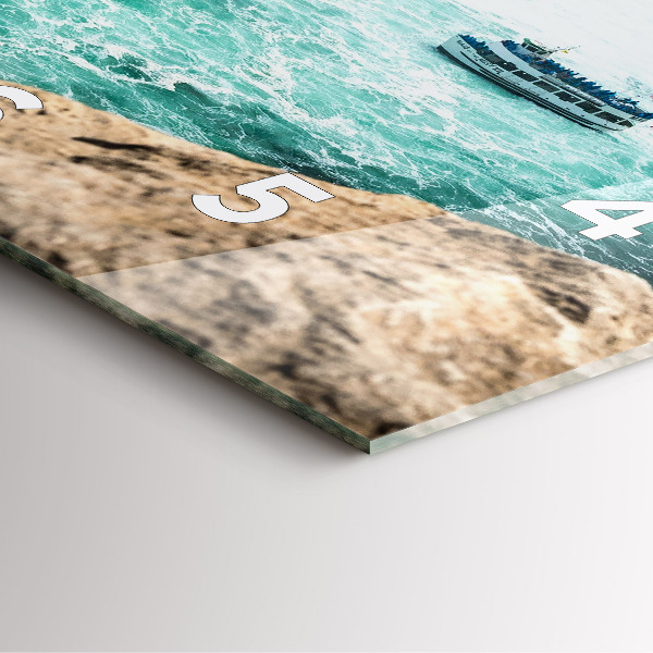 Square glass wall clock The Boat and Niagara