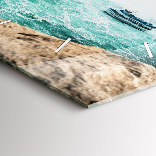 Square glass wall clock The Boat and Niagara