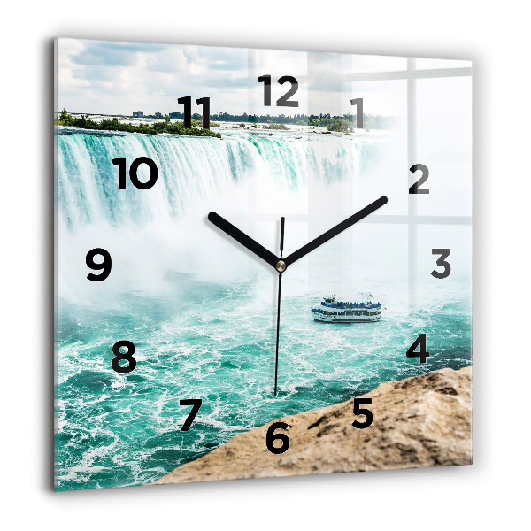 Square glass wall clock The Boat and Niagara